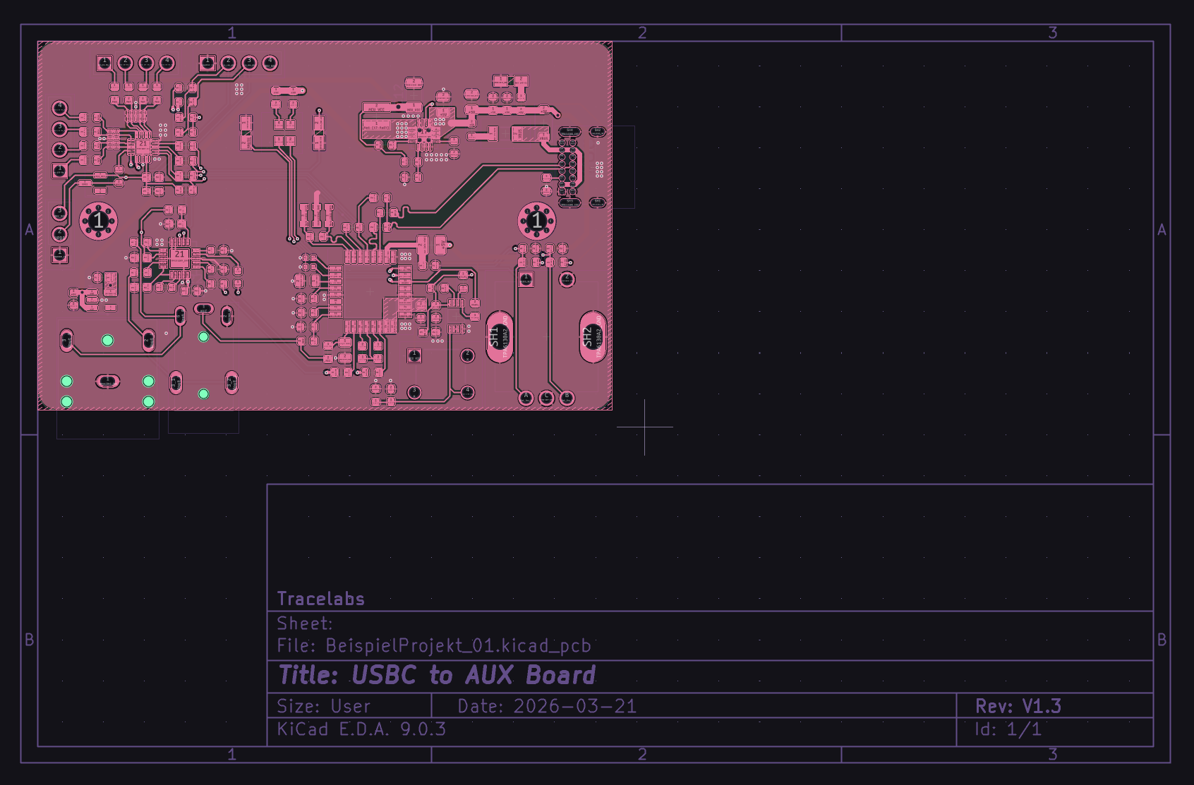 Audio-Codec Headphone Amplifier PCB